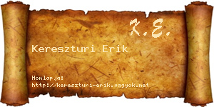 Kereszturi Erik névjegykártya